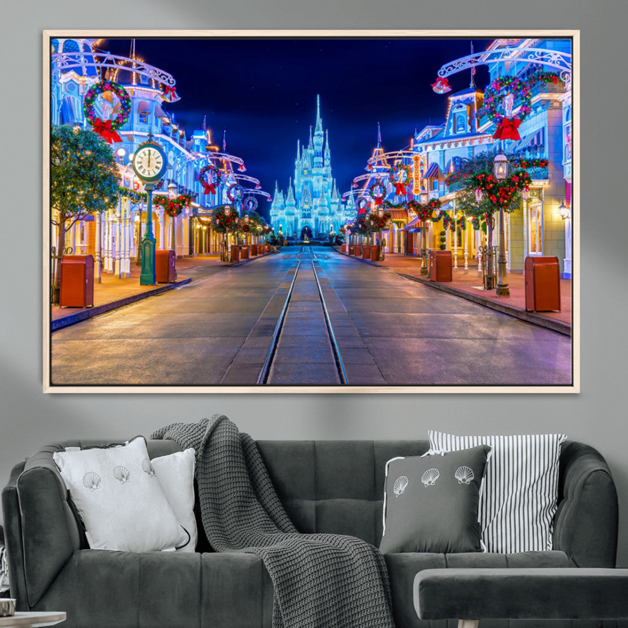 MGV-FC-36X24 - Castle Large Wall Art Disney Magic Kingdom Kids Room Decoration Disney World Christmas Home Decor