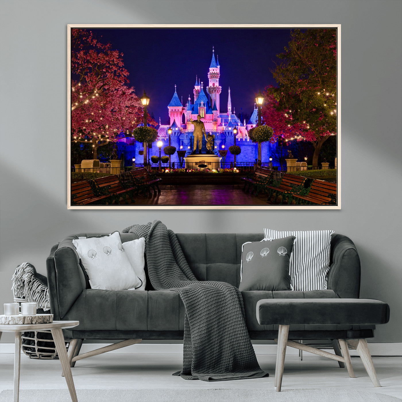 MGV-FC-36X24 - Castle Large Wall Art Disney Magic Kingdom Kids Room Decor - Disney World Christmas Home Decor Child