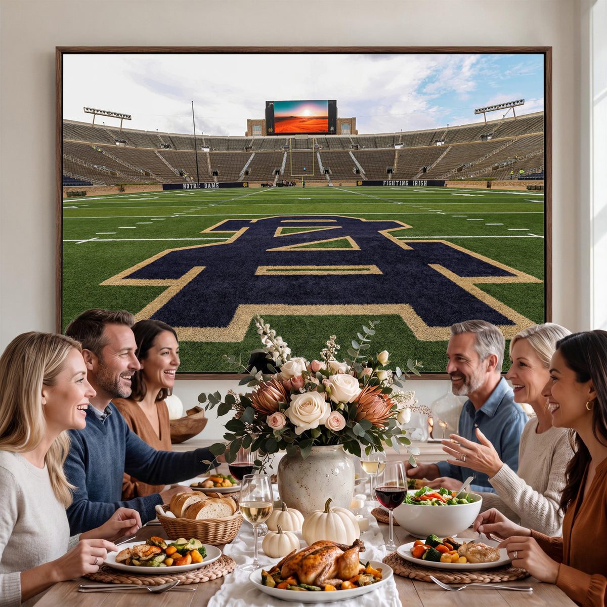 52835-MGV-CV-36X24 - Notre Dame Stadium Giclee Canvas Print | Triptych Wall Art Featuring Iconic Notre Dame Football