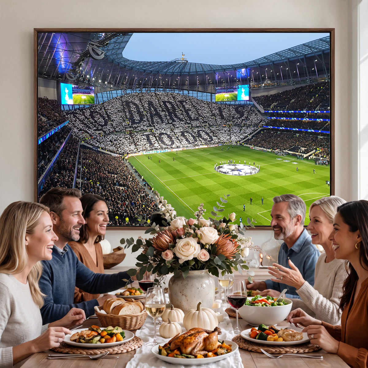 38765-MGV-CV-36X24 - Tottenham Hotspur Stadium Canvas Print, Match Day Triple Canvas Wall Art