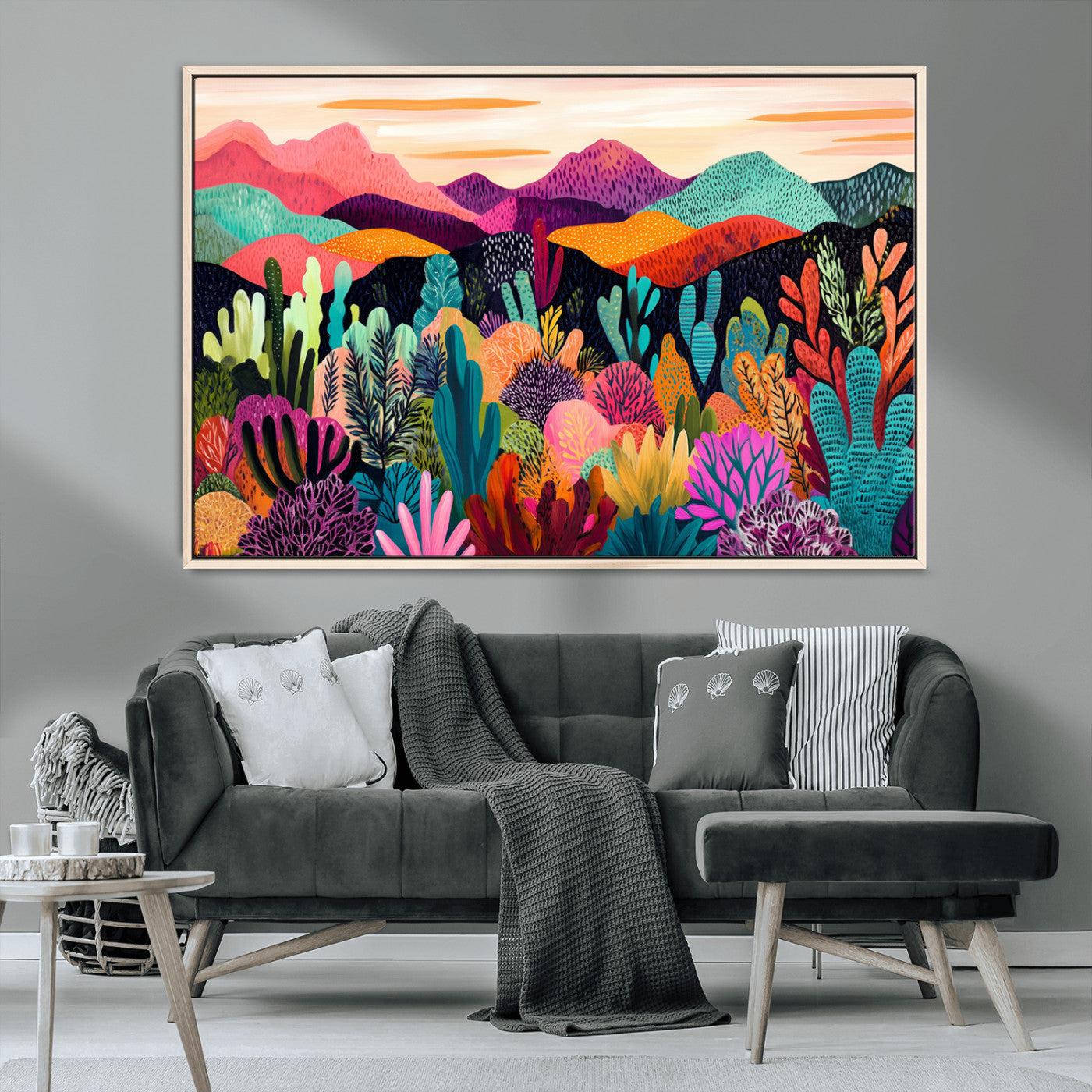 MGV-FC-36X24 - Abstract Kusama Print - Landscape Canvas Wall Art Print - Vibrant Modern Decor for Living Room,