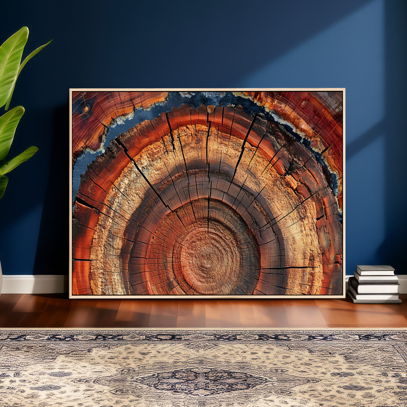28555-MGV-CV-36X24 - Abstract Tree Ring Art Wall Art Canvas Print for Modern Farmhouse Decor, Colorful Tree Ring Wall Decor, Minimalist Home Canvas Art