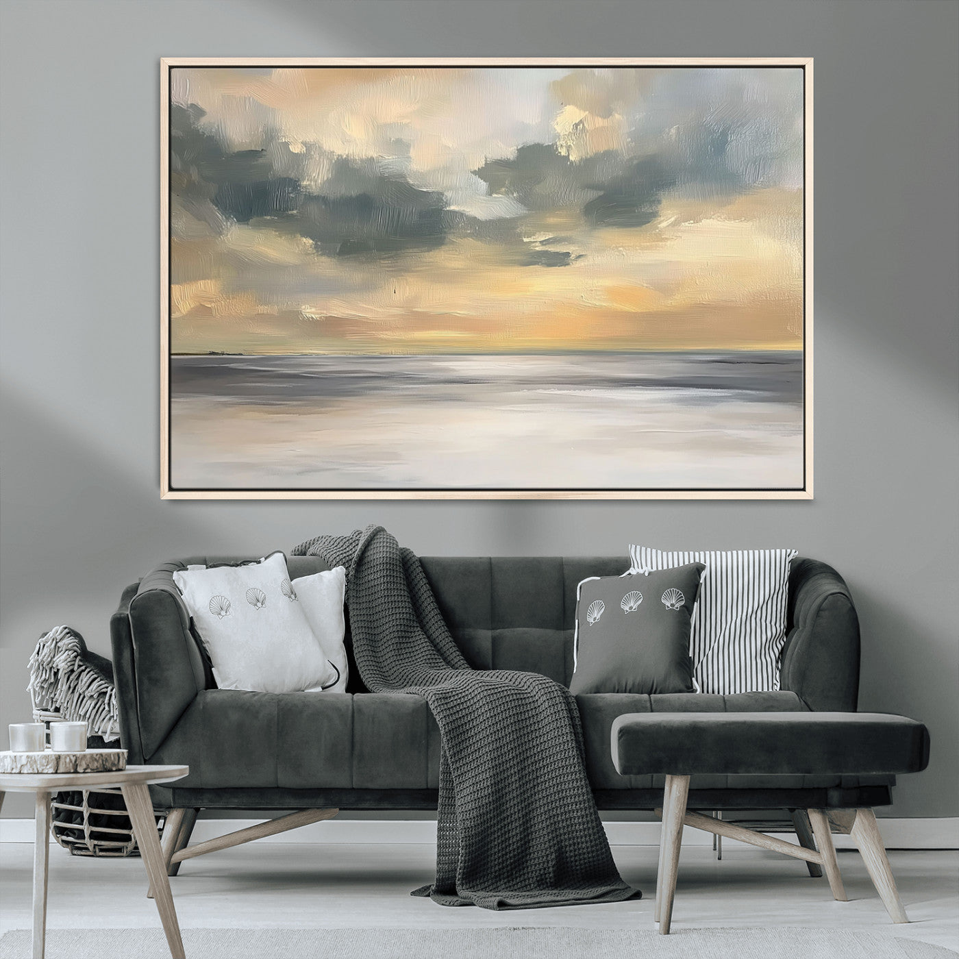 MGV-FC-36X24 - Modern Coastal Artwork with Vibrant Abstract Ocean Waves Wall Art Canvas Print for Contemporary