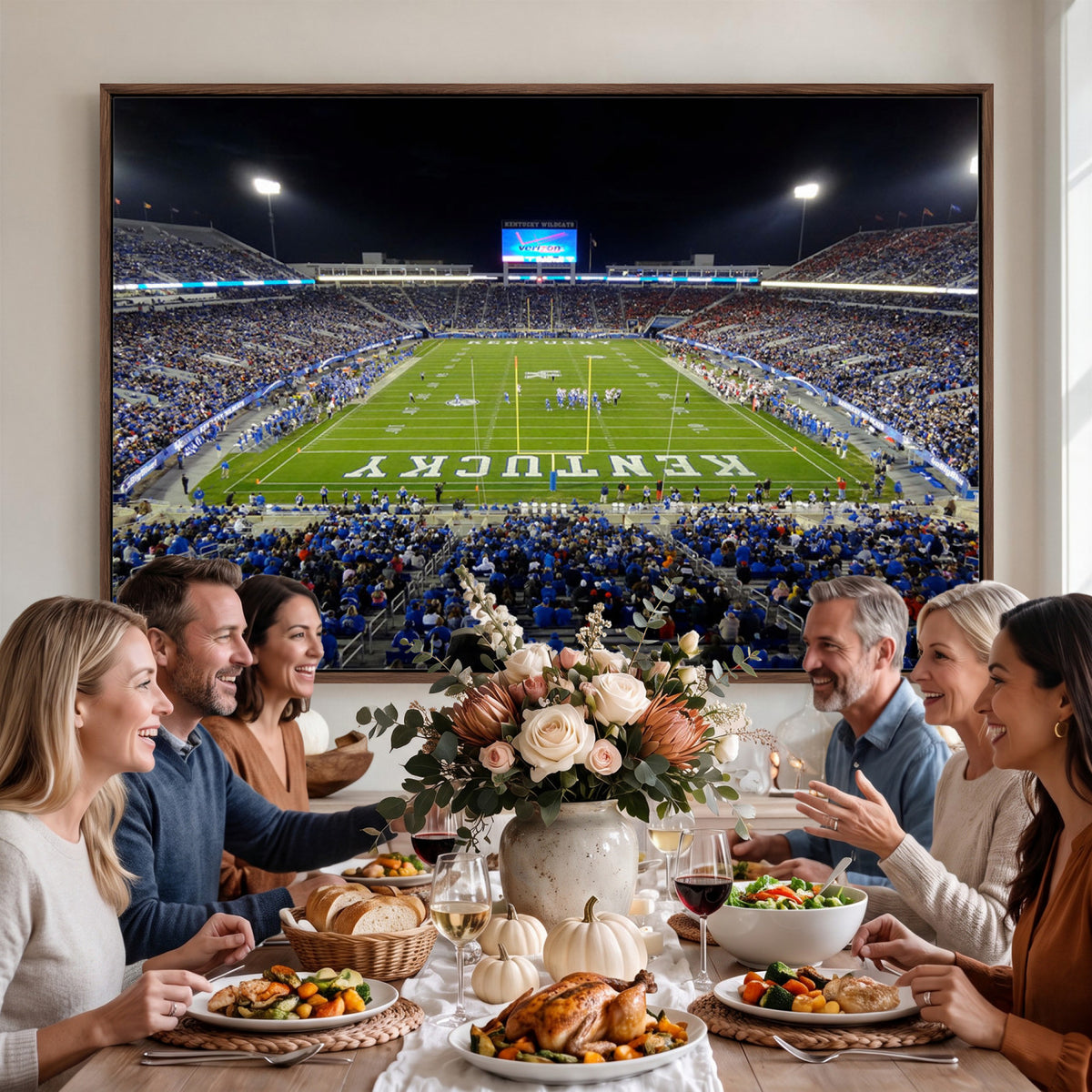 14304-MGV-CV-36X24 - Kroger Field Canvas Wall Art, Kentucky Stadium Wall Art, Framed and Ready to Hang