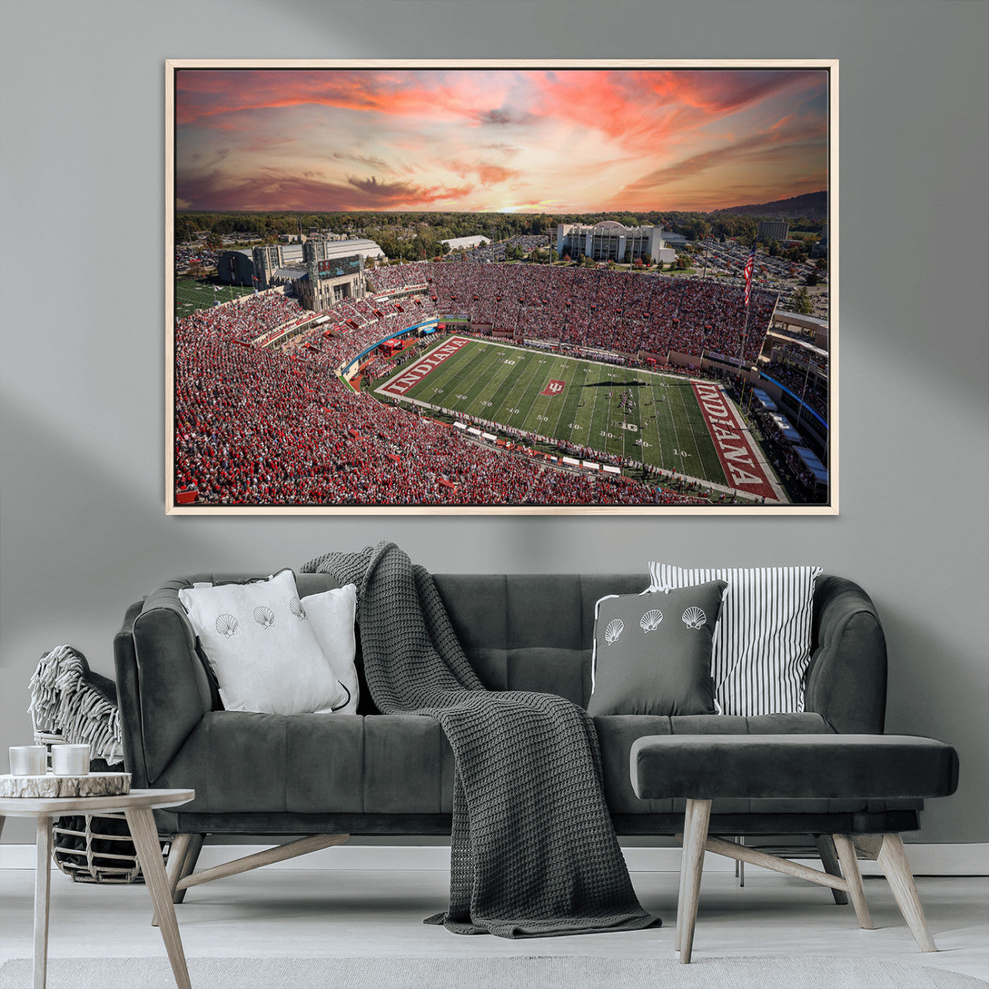 MGV-FC-36X24 - Indiana Memorial Stadium Wall Art Canvas Print, Framed Studium Canvas Art, Indiana Memorial Stadium