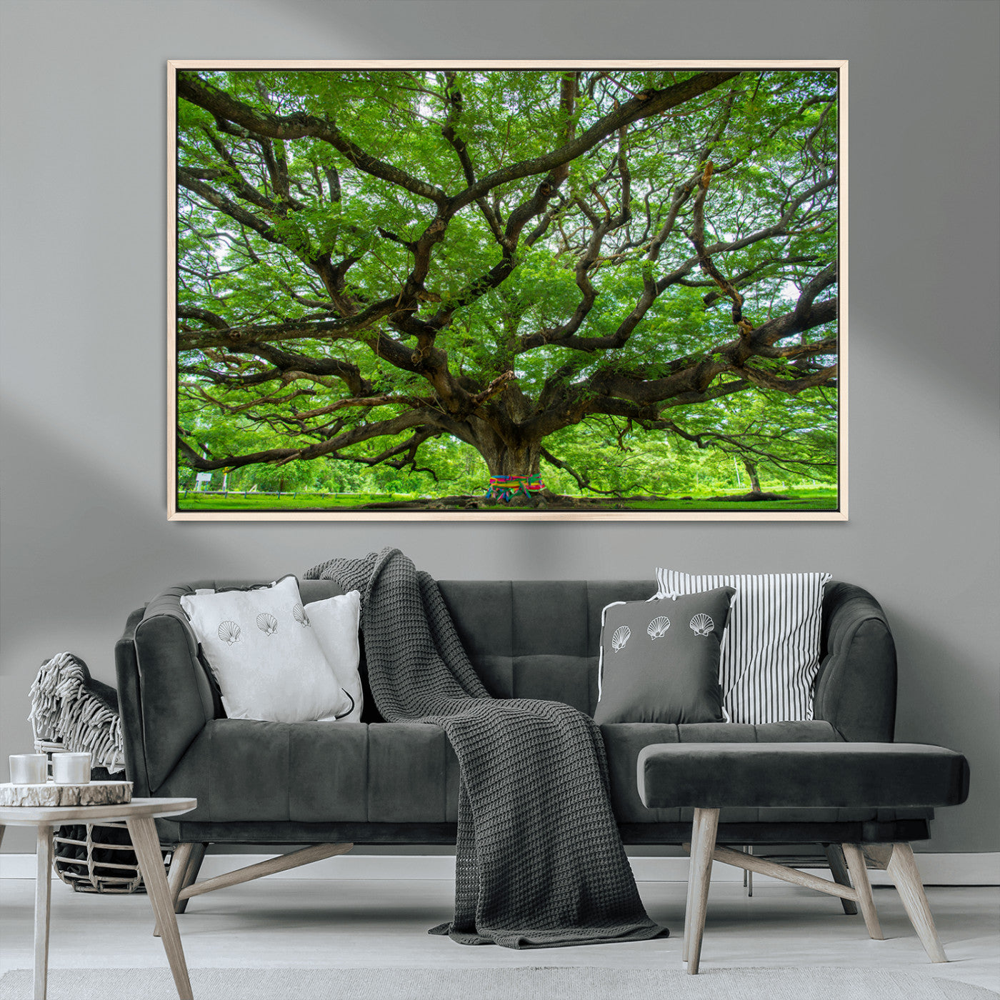 MGV-FC-36X24 - Oak Tree Wall Art Print, Forest Canvas Wall Art for Home and Office, Framed Angel Oak Tree Canvas