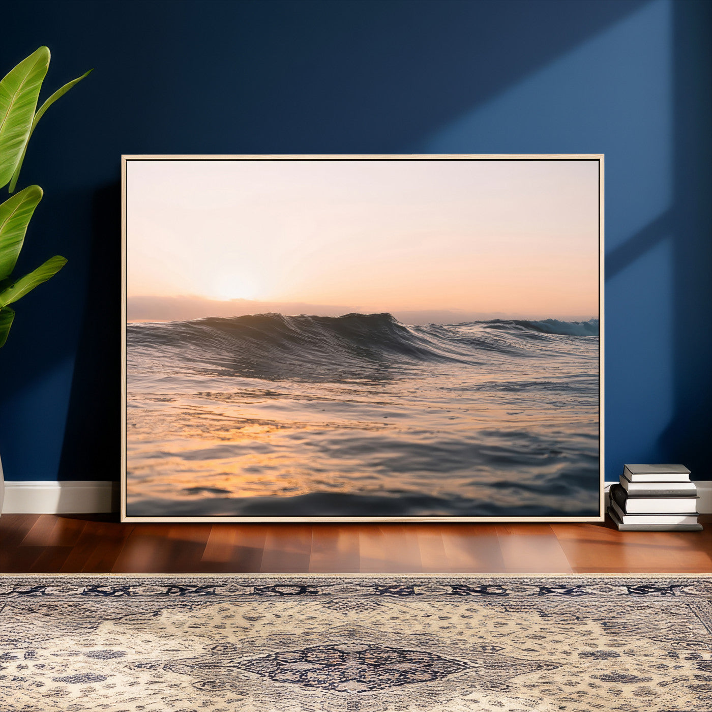 46299358-MGV-CV-36X24 - Golden Sunset Ocean Wall Art – Tranquil Waves & Peaceful Horizon Canvas Print, Soft Light and Evening Glow for Serene Beach, Home or Nature Decor