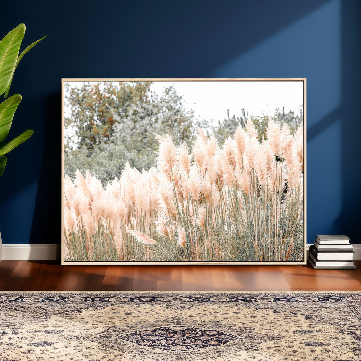 21826392-MGV-CV-36X24 - Pampas Grass Wall Art – Soft Blush Hues and Natural Texture Canvas Print, Serene Outdoors & Botanical Charm for Living Room or Nature Decor