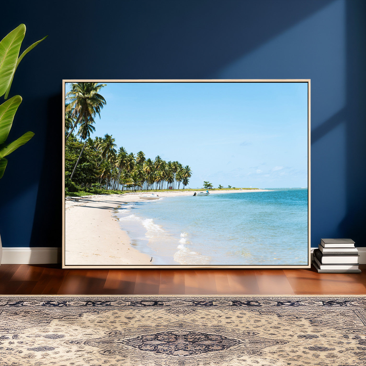 37858872-MGV-CV-36X24 - Palm Tree Paradise Coastal Wall Art – Beach Scene and Ocean Breeze Canvas Print Tranquil Tropical Shore Decor for Living Room, Bedroom or Office