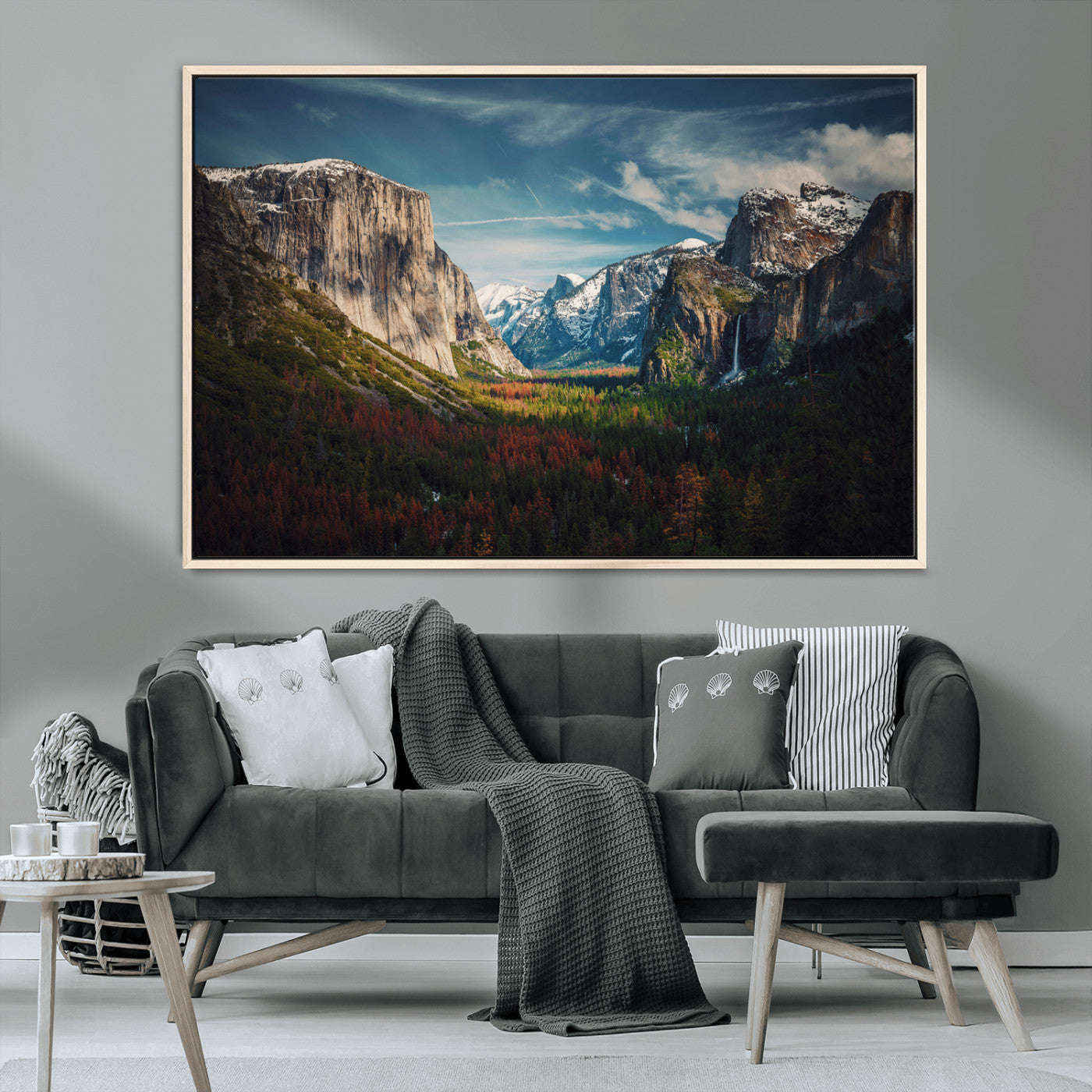 MGV-FC-36X24 - Yosemite National Park Wall Art Canvas Print, Framed Mountain Landscape Art Picture Print, El Capitan Perfect Rustic Farmhouse Decor Artwork