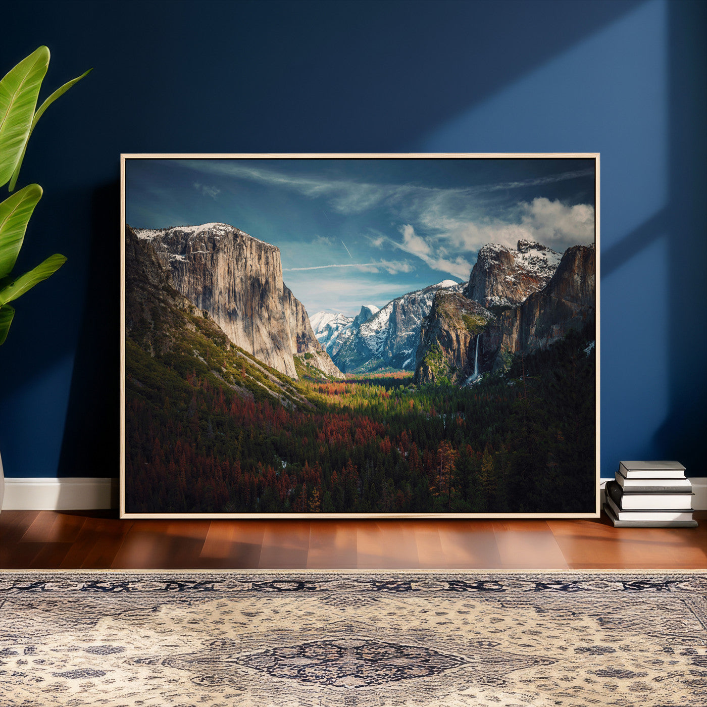 15244033-MGV-CV-36X24 - Yosemite National Park Wall Art – Framed Mountain Landscape El Capitan Canvas Print Scenic Decor for Home, Office Decor