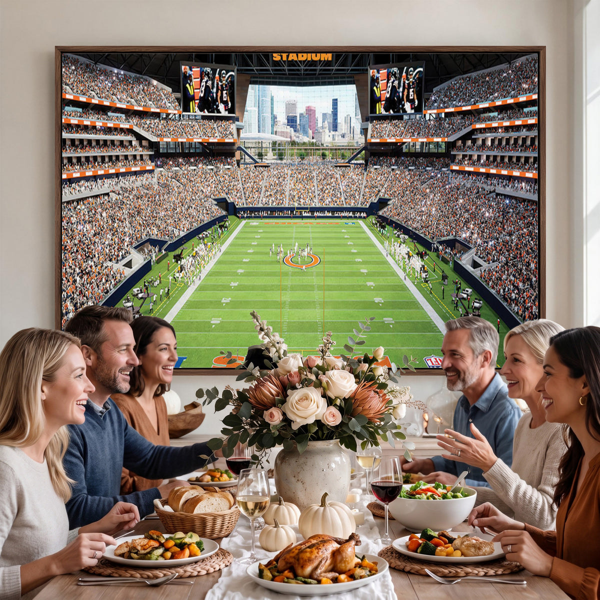 76935553-PAN-FL-20X10 - Chicago Bears Soldiers Field Wall Art Canvas Print, Home Office Wall Decor
