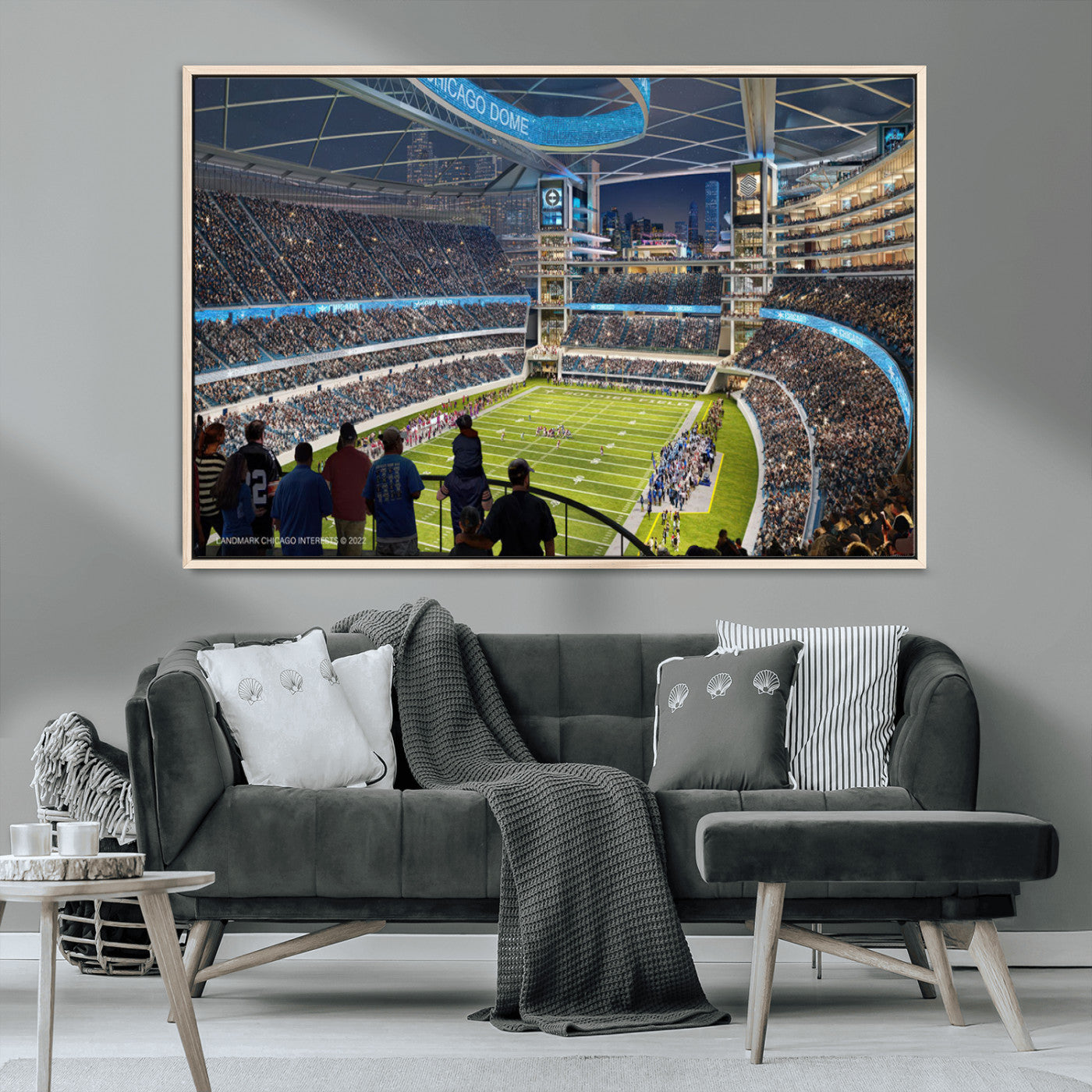 MGV-FC-36X24 - Chicago Bears Soldiers Field Wall Art Canvas Print – Framed Football Stadium Artwork for Sports