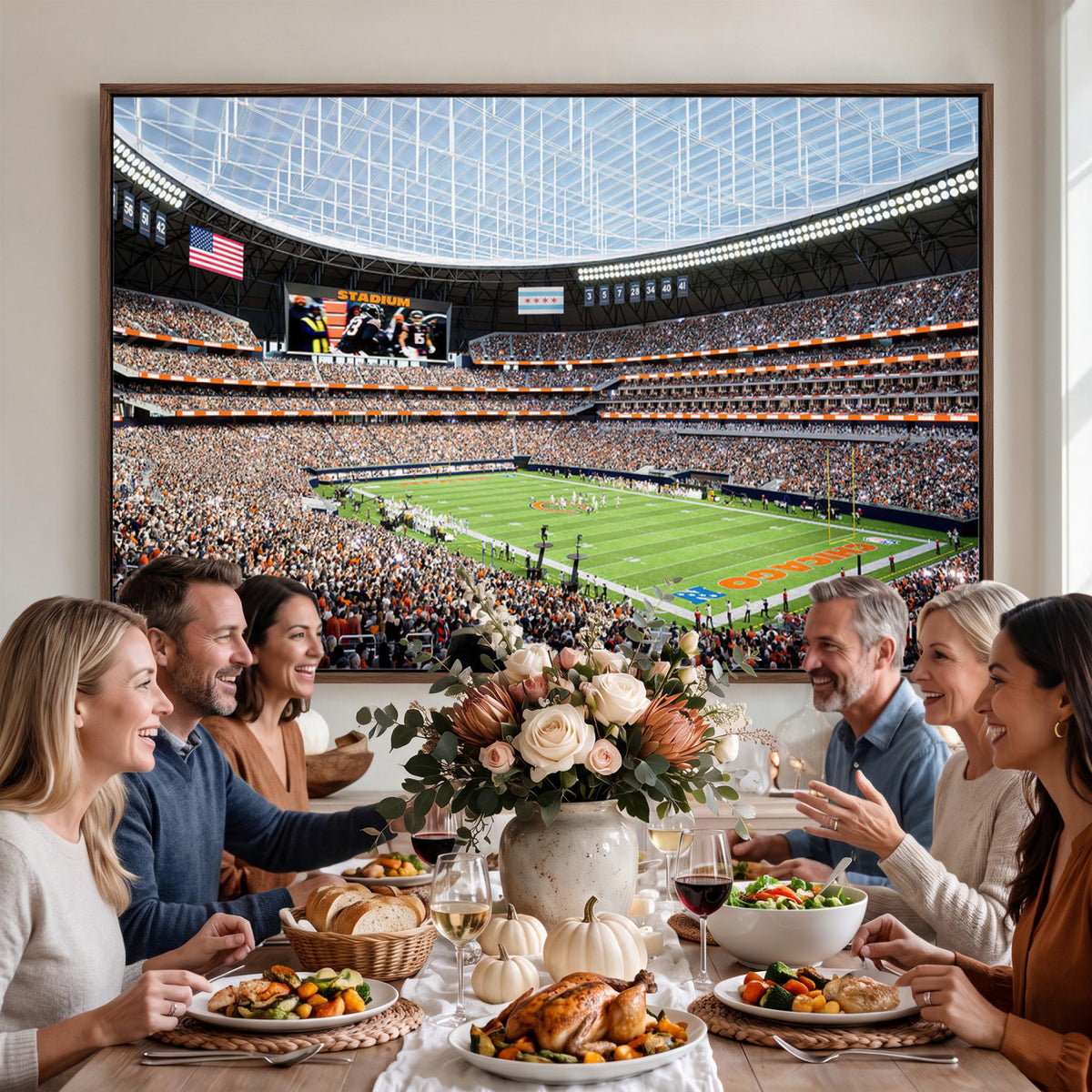 32530647-PAN-FL-20X10 - Chicago Bears Soldiers Field Wall Art Canvas Print, Framed and Ready to Hang