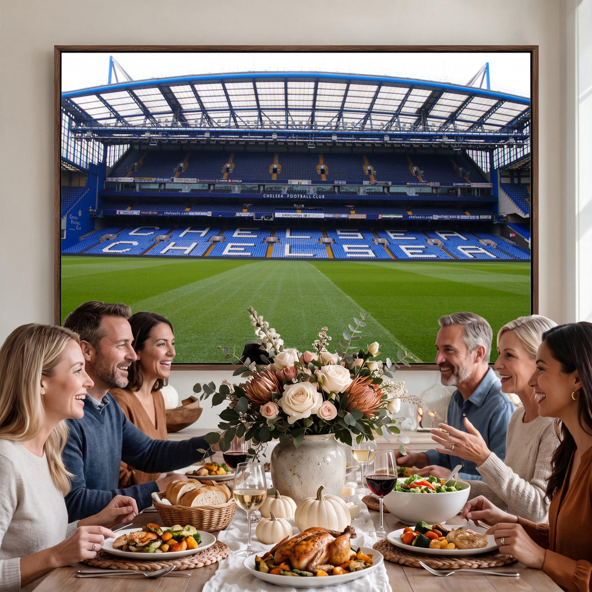 38616413CHELSA-MGV-CV-36X24 - Stamford Bridge Chelsea Football Stadium Canvas Wall Art