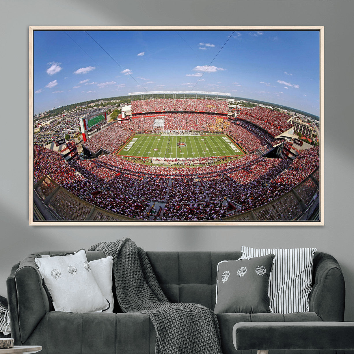 29492070-MGV-FC-36X24 - William Brice Stadium Wall Art Canvas Print – Stadium Crowd Sports Field Outdoor Event Football Game Artwork for Home Office