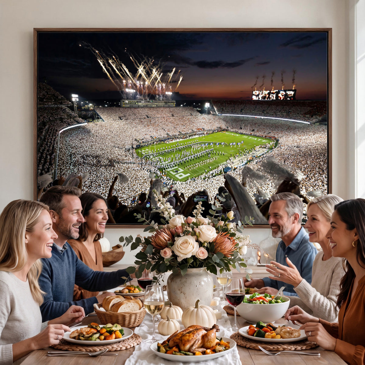 26666-MGV-CV-36X24 - Penn State Stadium Wall Art Canvas Print, White Out