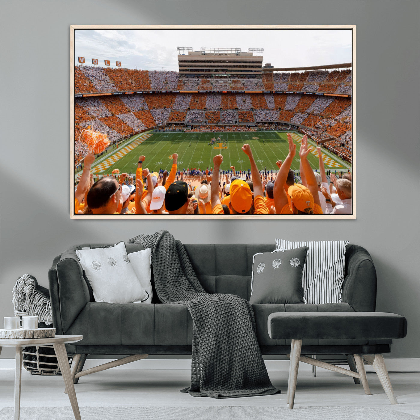 76011417-MGV-CV-36X24-Tennessee Neyland Stadium Wall Art Print, Sports Arena Canvas Wall Art, Panoramic Stadium Canvas Print, Modern Athletic Field Art Printing