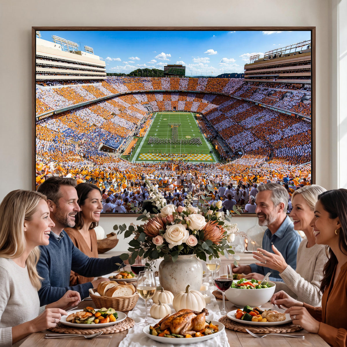 77097951-MGV-CV-36X24 - Tennessee Neyland Stadium Wall Art, Sports Arena Canvas, Extra Large Game Room Wall Decor