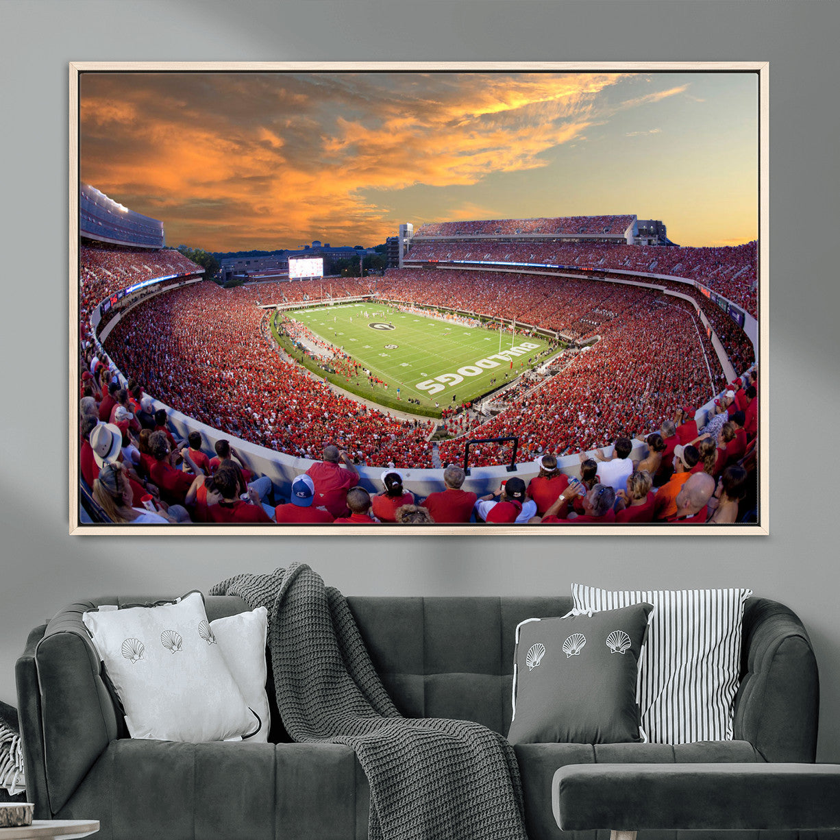 73680988-MGV-FC-36X24 - Dooley Stadium Wall Art, Sports Arena Canvas Print, Dooley Field Sanford Stadium Artwork for Home, Office