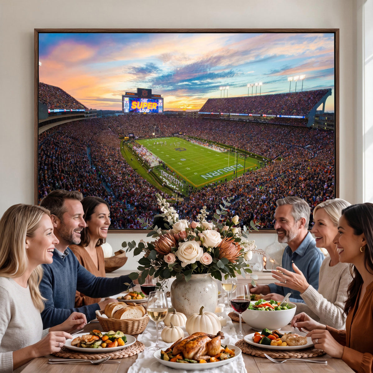 29755746-MGV-CV-36X24 - Jordan-Hare Stadium Wall Art Canvas Print, Football Stadium
