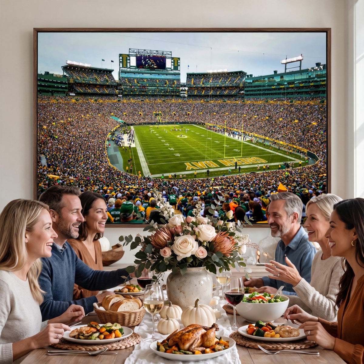 GBP101-MGV-CV-36X24 - Green Bay Packers Lambeau Field Stadium Wall Art Canvas Print