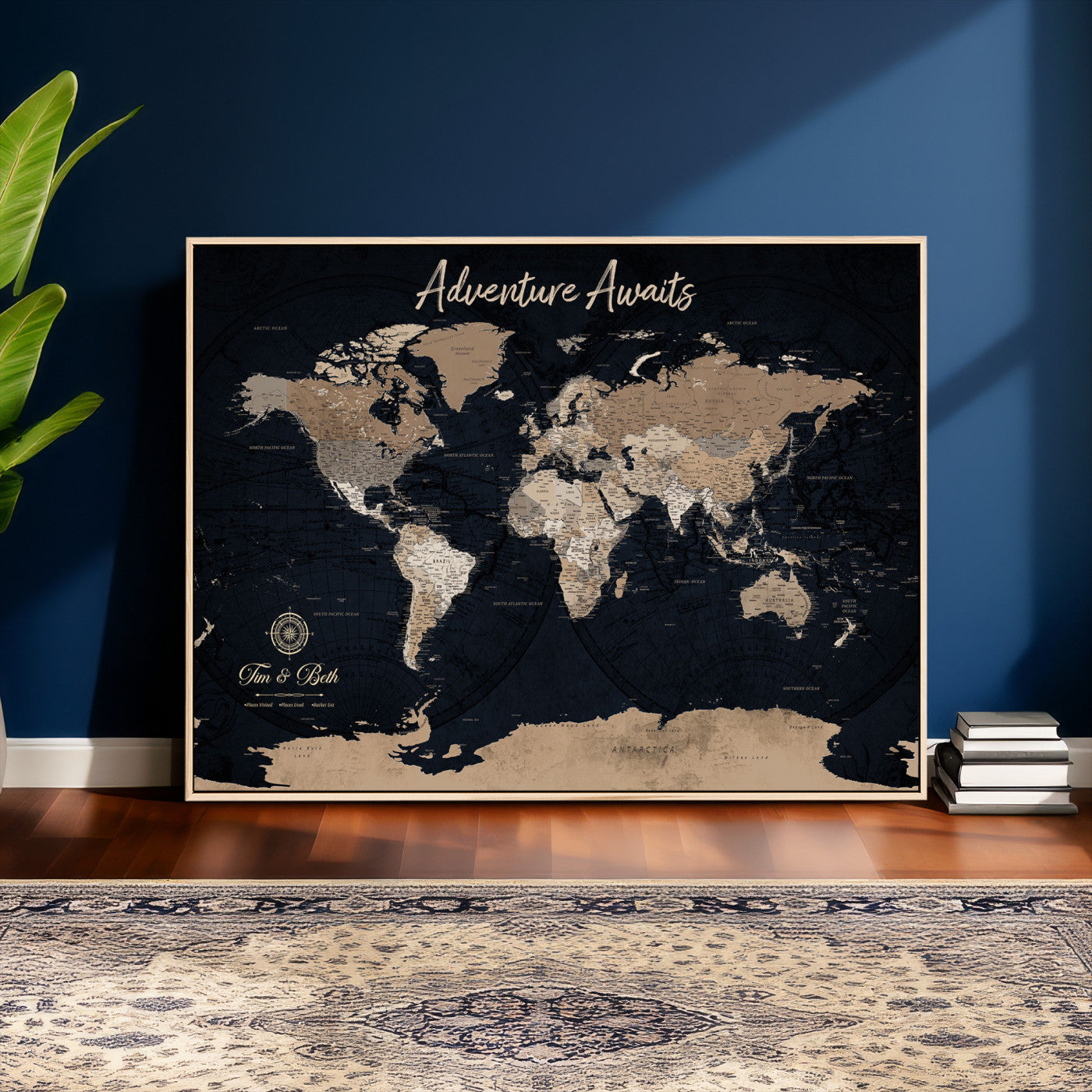 26996346-MGV-FC-36X24 - Personalized Push Pin World Map Wall Art Canvas Print with Pins – Customize  Travel Tracker Map for Home and Office Décor