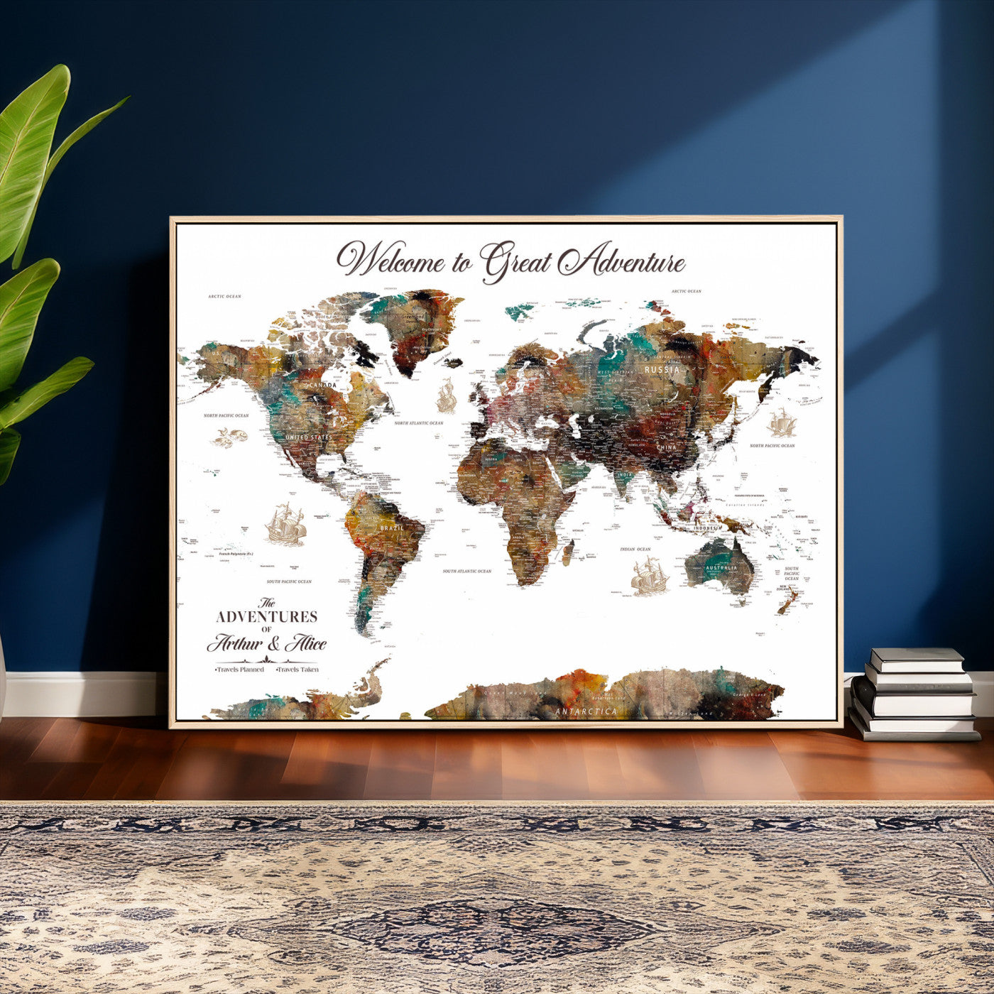 24221896-MGV-FC-36X24 - Personalized Push Pin World Map Wall Art Canvas Print with Pins – Customize  Travel Tracker Map for Home and Office Décor