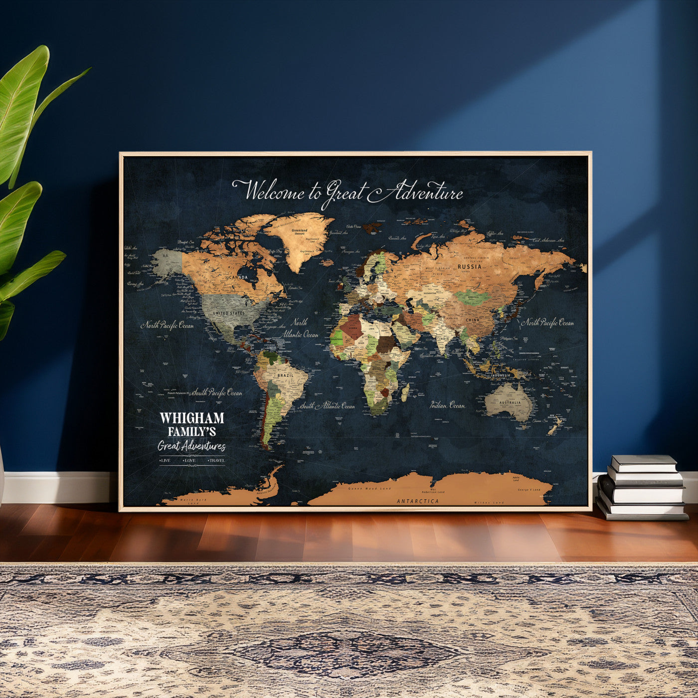 34398994-MGV-FC-36X24 - Personalized Push Pin World Map Wall Art Canvas Print with Pins – Customize  Travel Tracker Map for Home and Office Décor