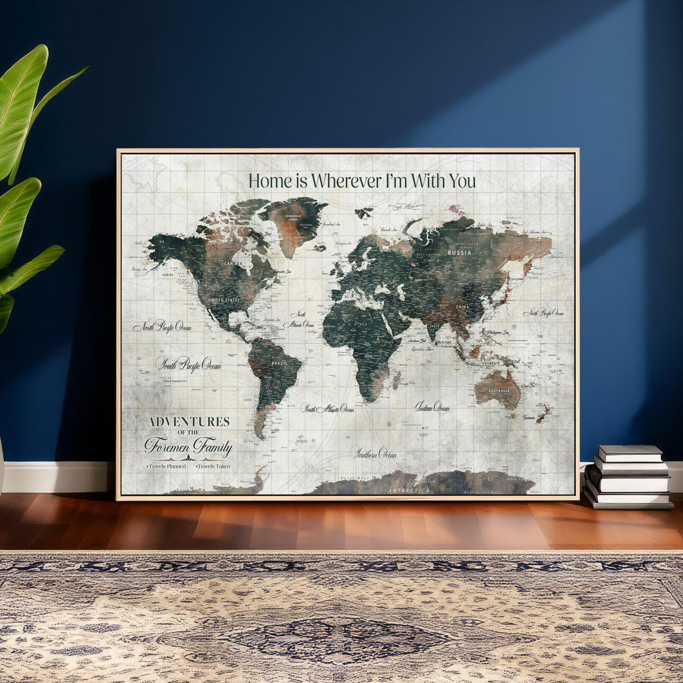 81931818-MGV-FC-36X24 - Personalized Push Pin World Map Wall Art Canvas Print with Pins – Customize  Travel Tracker Map for Home and Office Décor