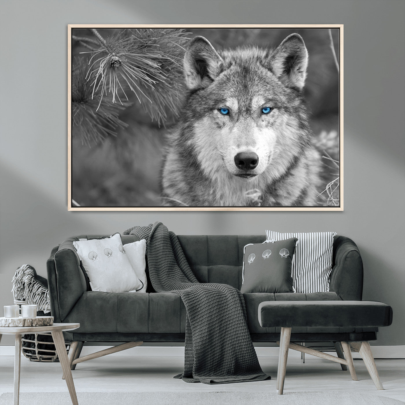MGV-FC-36X24 - Wild Wolf Blue Eye Wall Art Canvas Print