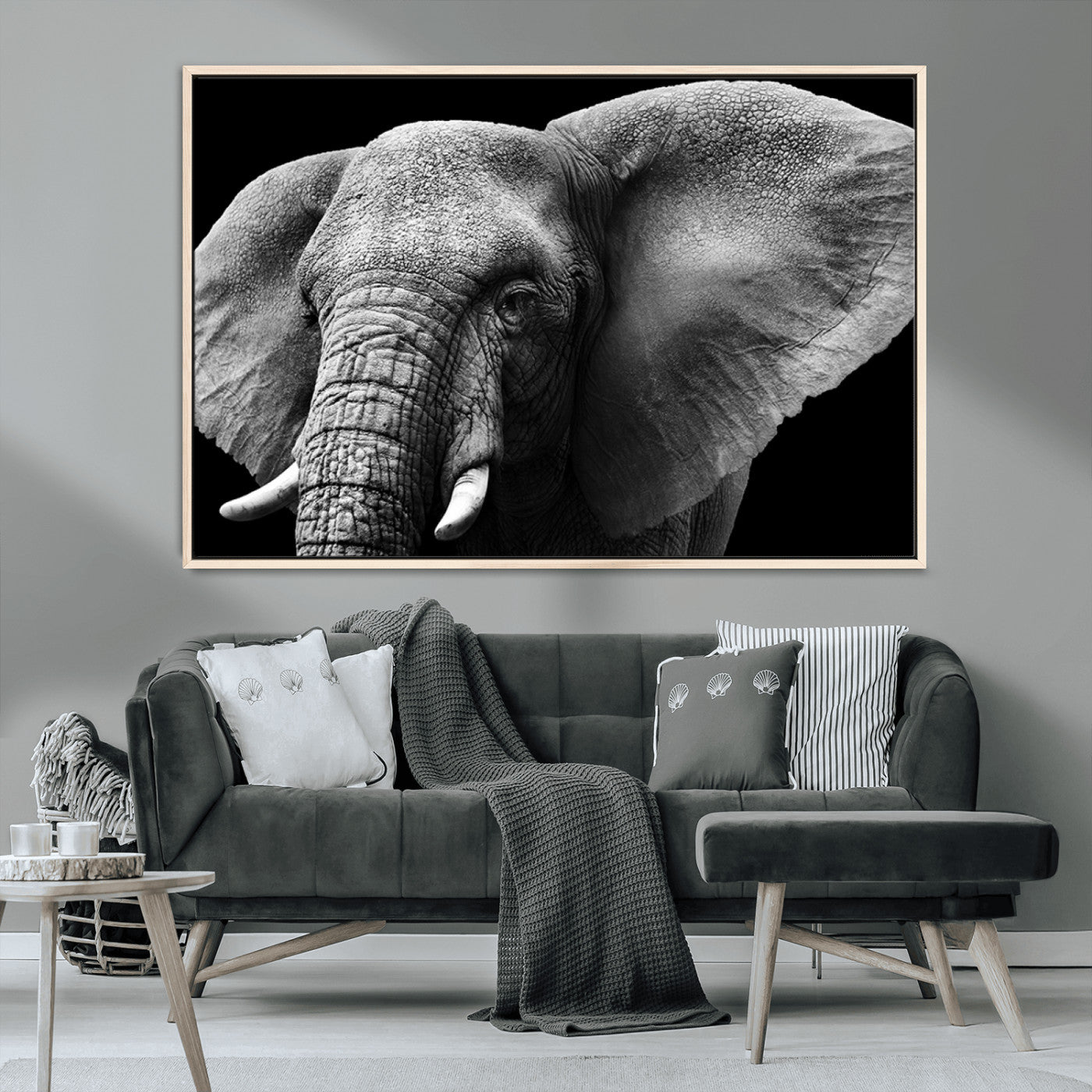 MGV-FC-36X24 - Big Elephant Close Up Wall Art Canvas Print