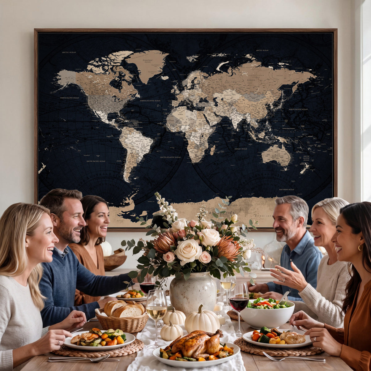 25812727-MGV-CV-36X24 - Grunge Wall Art World Map Canvas Print