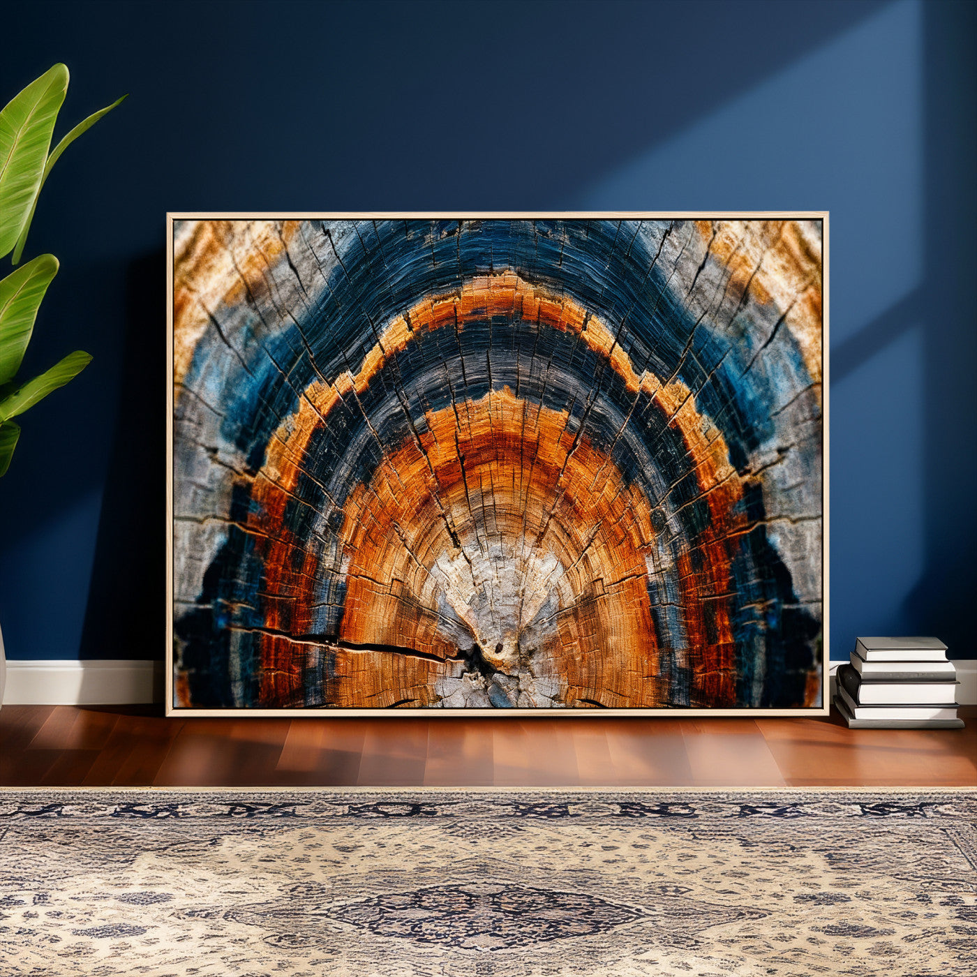 92693966N-MGV-CV-36X24 - Abstract Wood Grain Canvas Print, Tree Ring Pattern Wall Art, Framed Canvas Ready to Hang