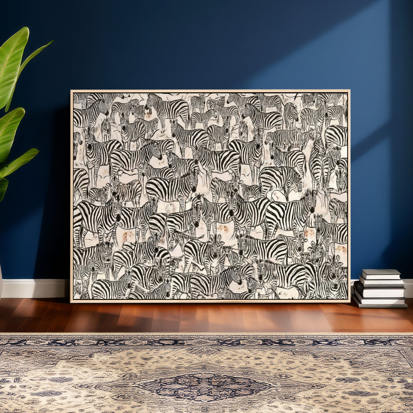 76453377-MGV-CV-36X24 - Farmhouse Animals Wall Art Canvas Print - Abstract Farm Animal Drawing Mid-Century Wall Art for Cabin Decor
