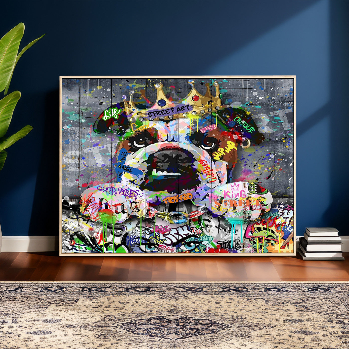 45209731-MGV-CV-36X24 - Dog Wall Decor for Teen Bedroom Decor - Graffiti Animal Canvas Wall Art for Teen Room Decor - Abstract Wall Painting Ready to Hang