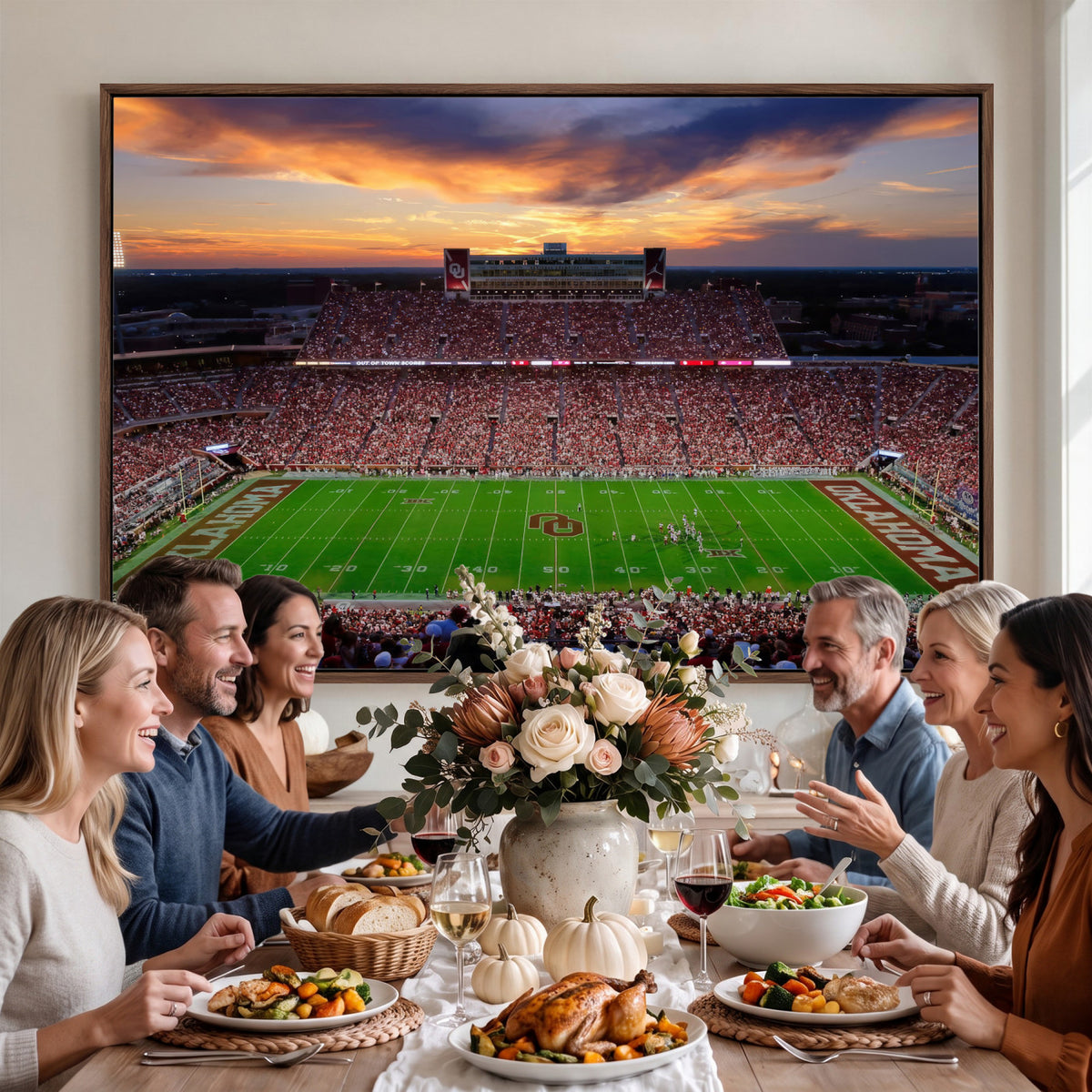 51457497-MGV-CV-36X24 - Oklahoma Sooners Stadium Wall Art Canvas Print, College Football Decor
