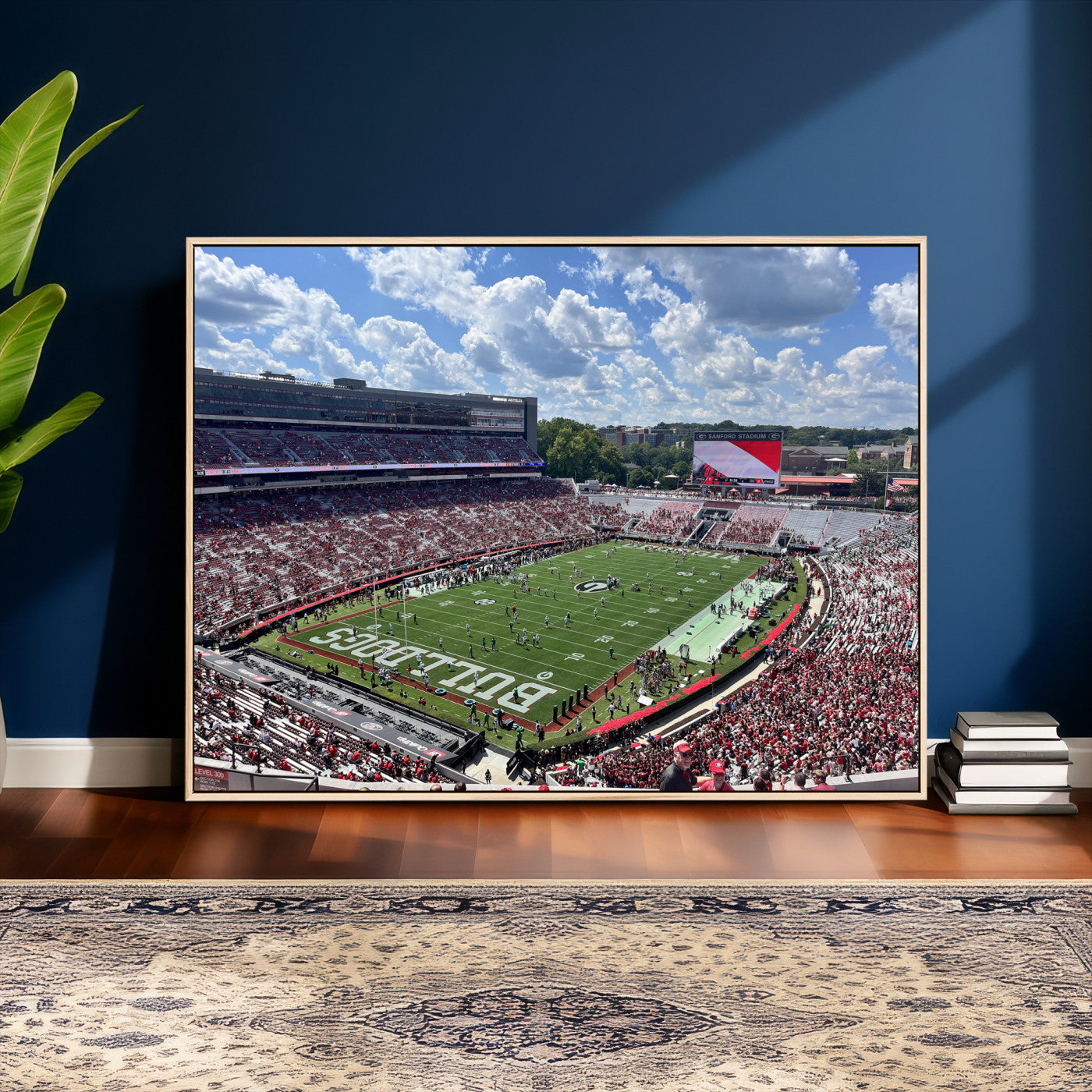 10665453-MGV-CV-36X24 - Georgia Bulldogs Stadium Wall Art Canvas Print, Sanford Stadium Football Field Panorama, College Football Game Day Wall Decor