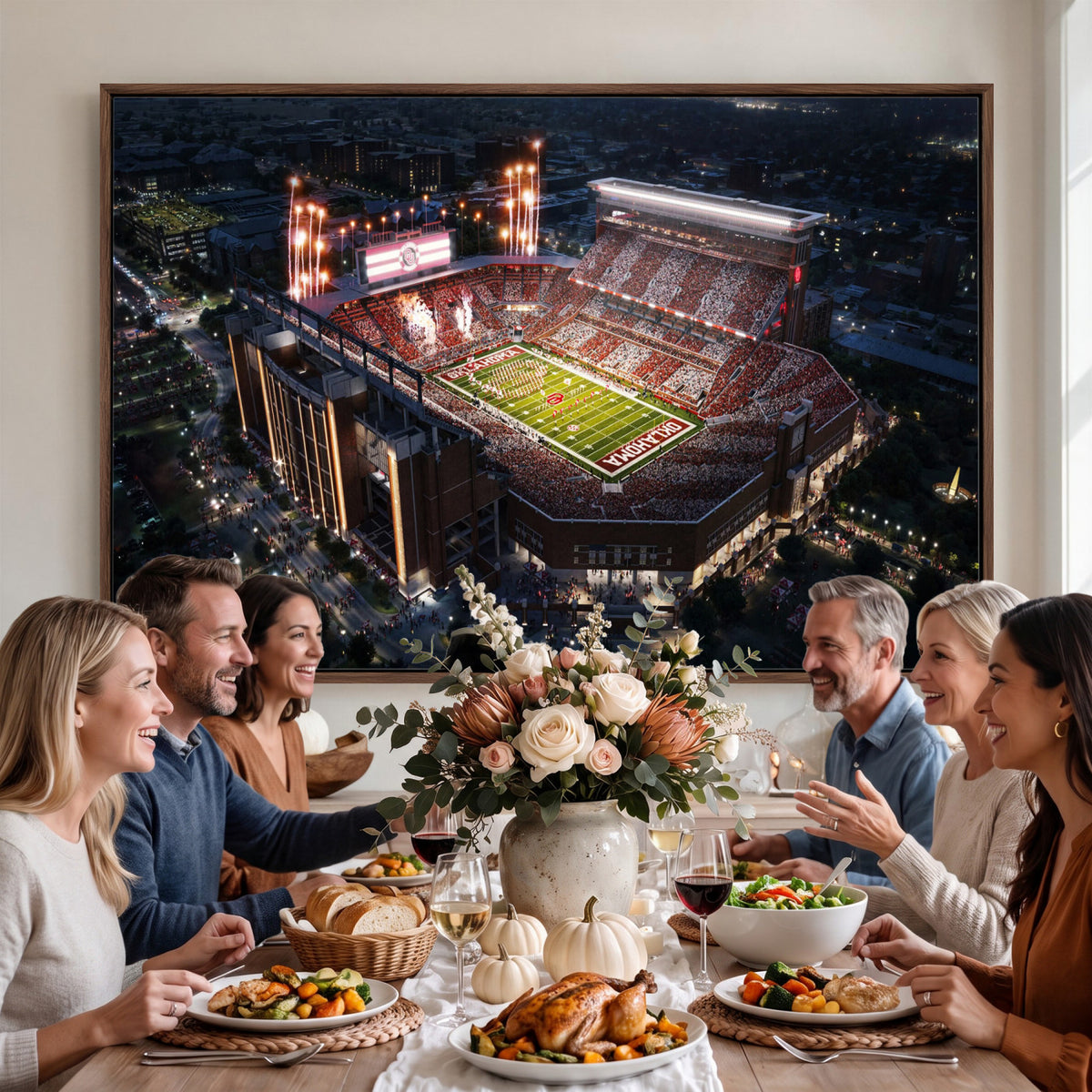 16867141-MGV-CV-36X24 - Oklahoma Memorial Stadium, Gaylord Memorial Stadium Wall Art
