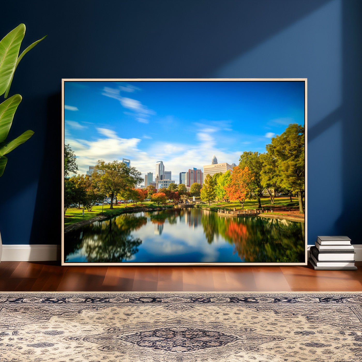 83254720-MGV-CV-36X24 - Charlotte Skyline Canvas Wall Art Print – North Carolina Cityscape Photography Print