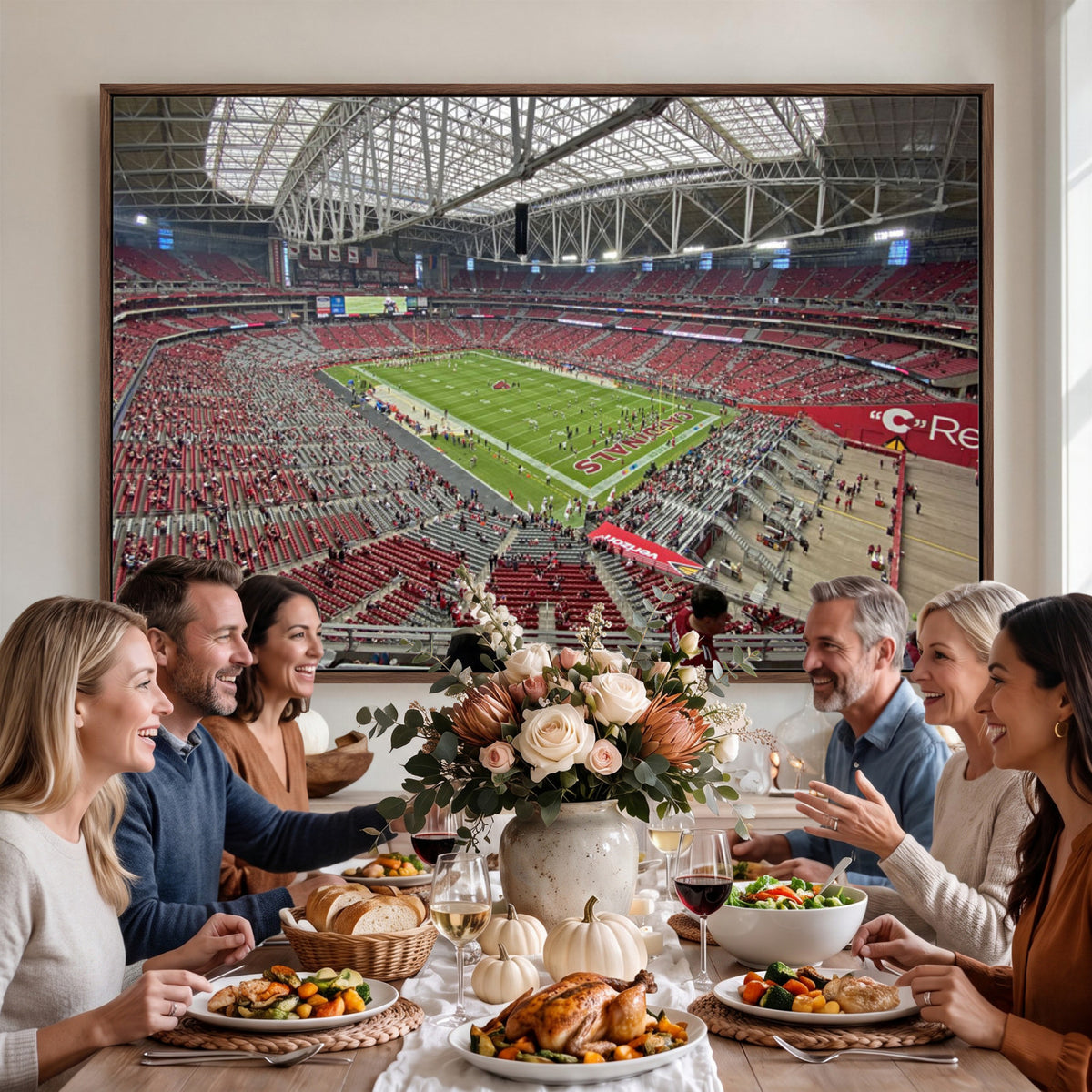 30579717-MGV-CV-36X24 - State Farm Stadium Canvas Wall Art, Arizona Cardinals Football Stadium Print, Glendale NFL Arena Panorama Artwork