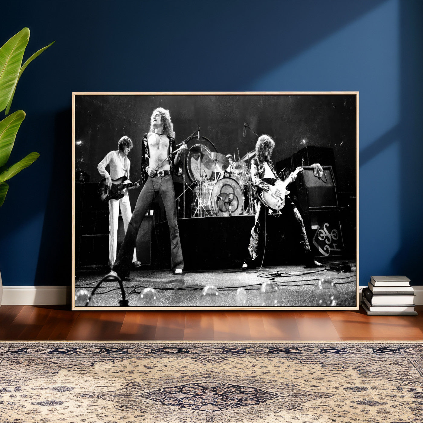 Led Zeppelin Live Concert Canvas Wall Art, Classic Rock Band
