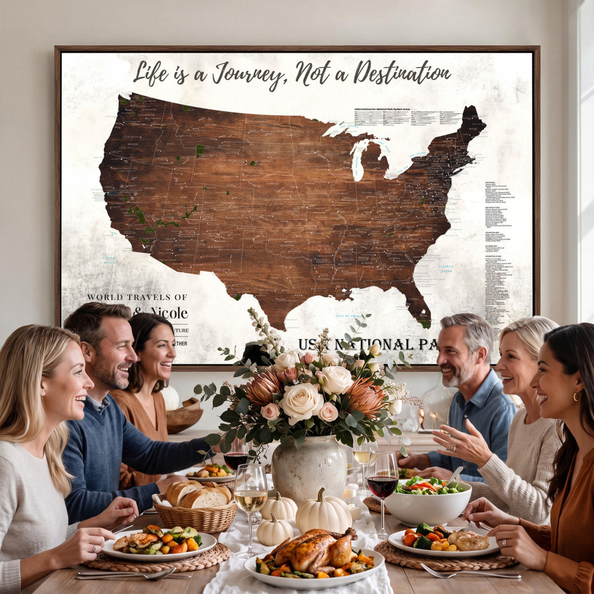 24049800-MGV-CV-36X24 - Personalized USA National Park Push Pin Travel Map Canvas Print