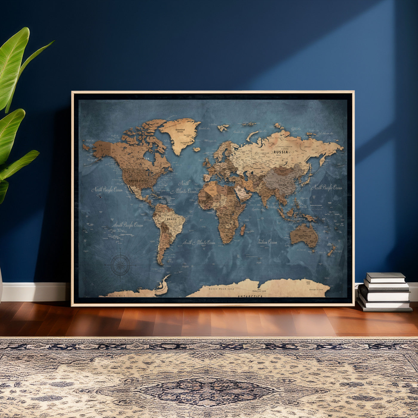 45826339-MGV-CV-36X24 - World Map Canvas Wall Art Canvas Print