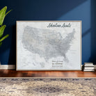 66120672-MGV-CV-36X24 - Personalized America Push Pin Travel Map Canvas Wall Art for Custom Family Gift