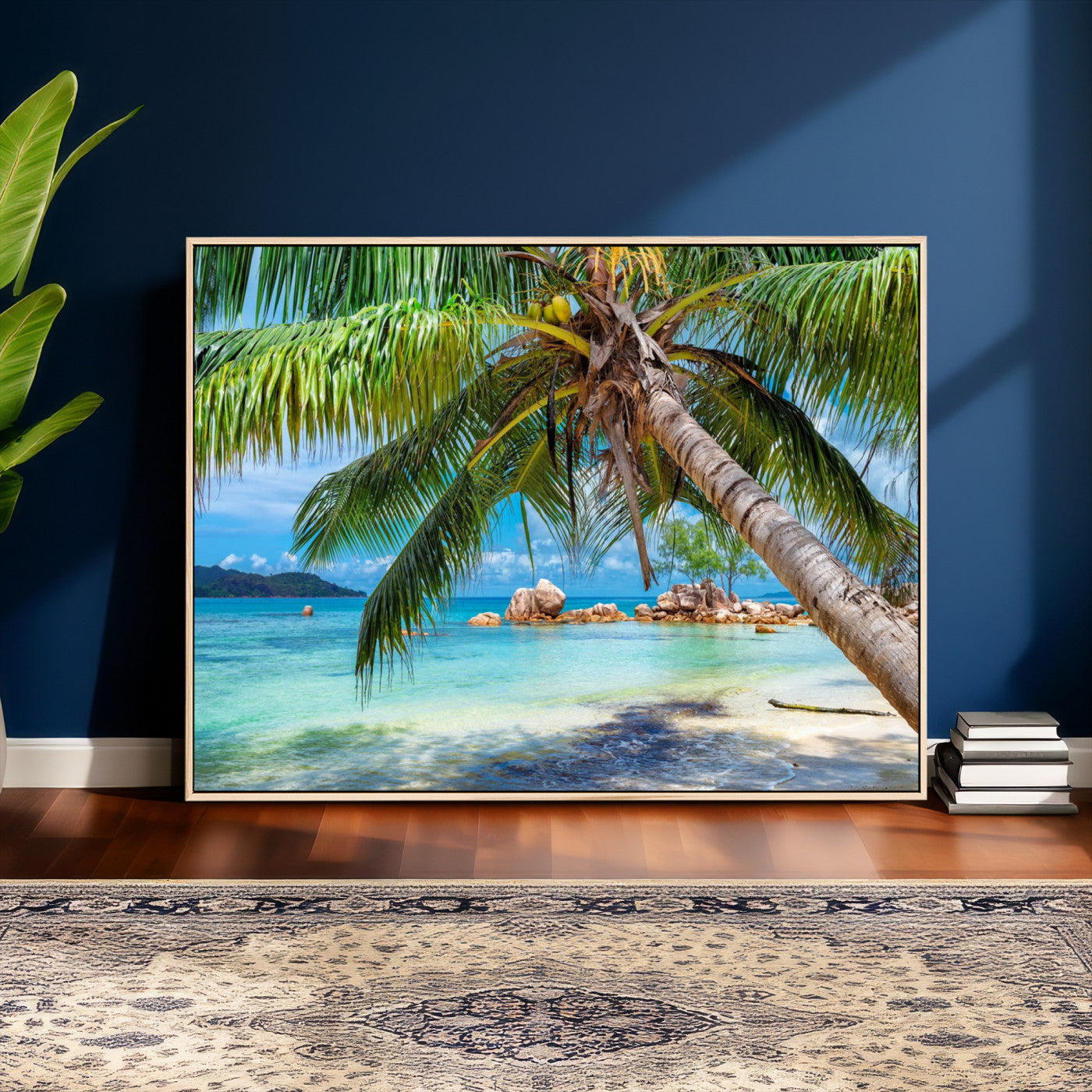 86824715-MGV-CV-36X24 - Seychelles Beach Canvas Wall Art - Anse Volbert Praslin Island Print