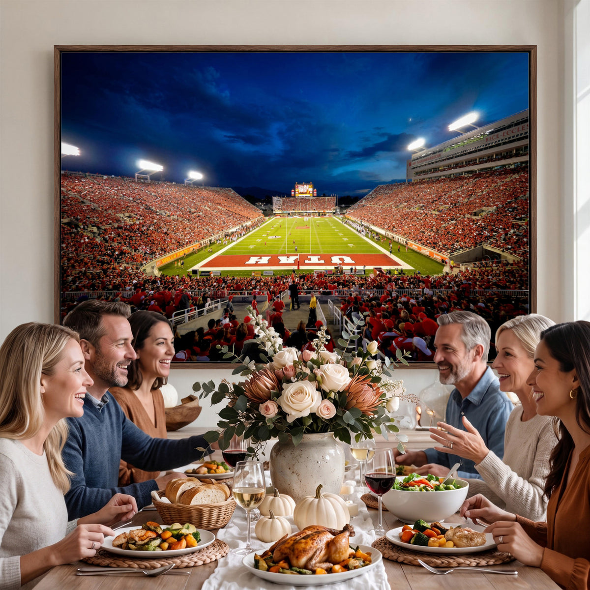 74019251-MGV-CV-36X24 - Rice-Eccles Stadium Wall Art Canvas Print - Utah Salt Lake City Stadium Print