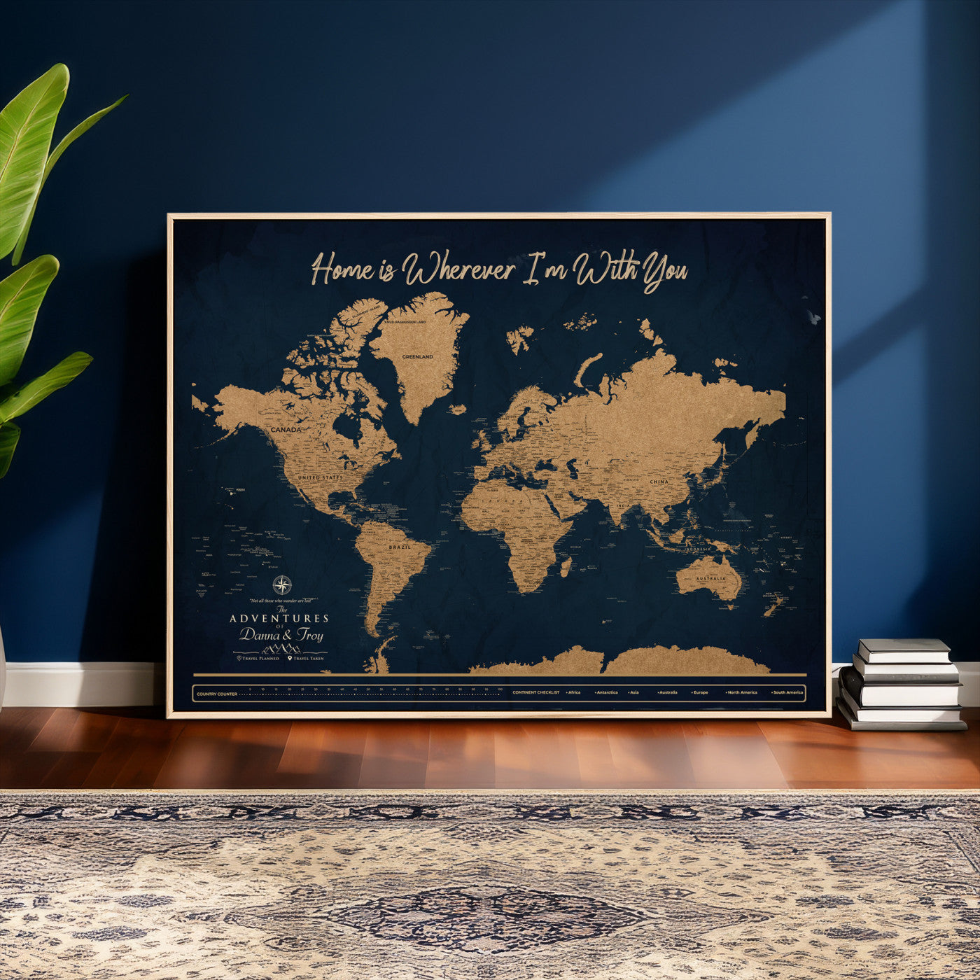 45598170-MGV-CV-36X24 - Custom Push Pin World Map Canvas Print – Personalized Travel Map Wall Art