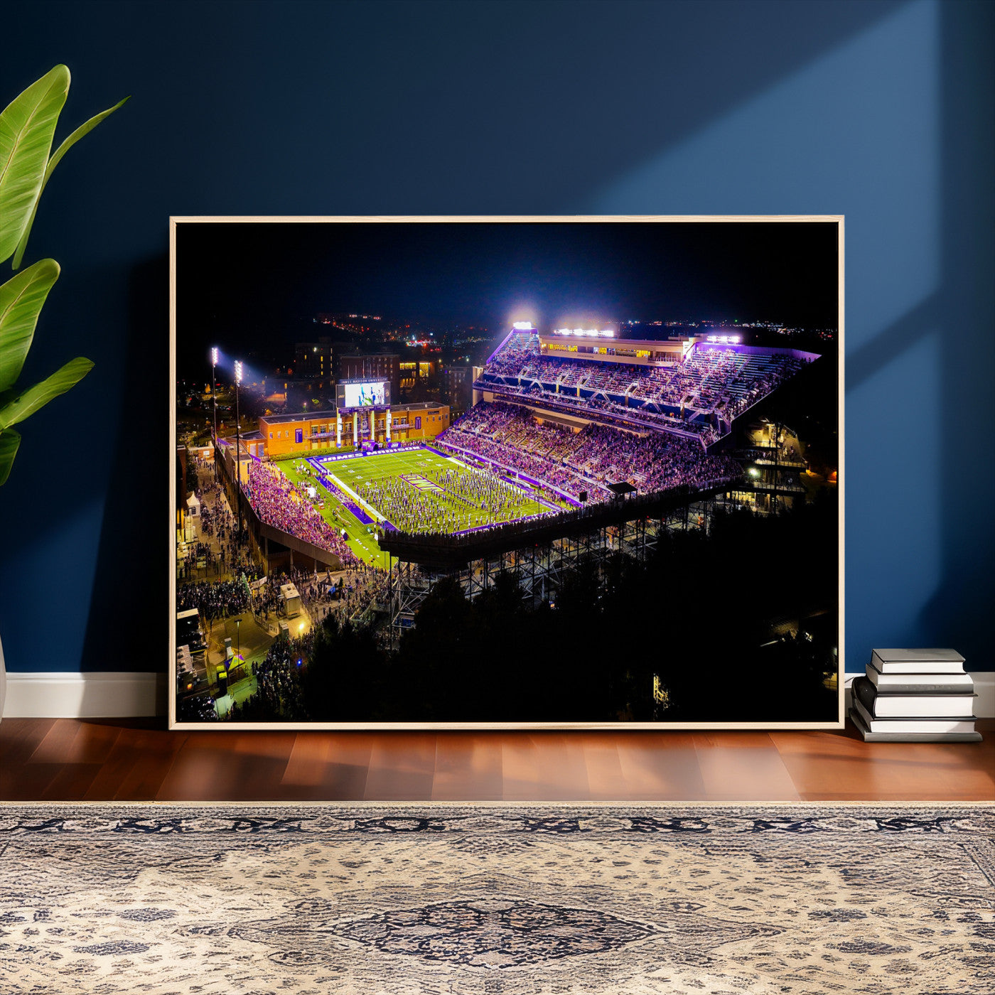 400867JMU2-MGV-CV-36X24 - JMU Stadium Wall Art Canvas Print for Game Room Decor - James Madison University Stadium