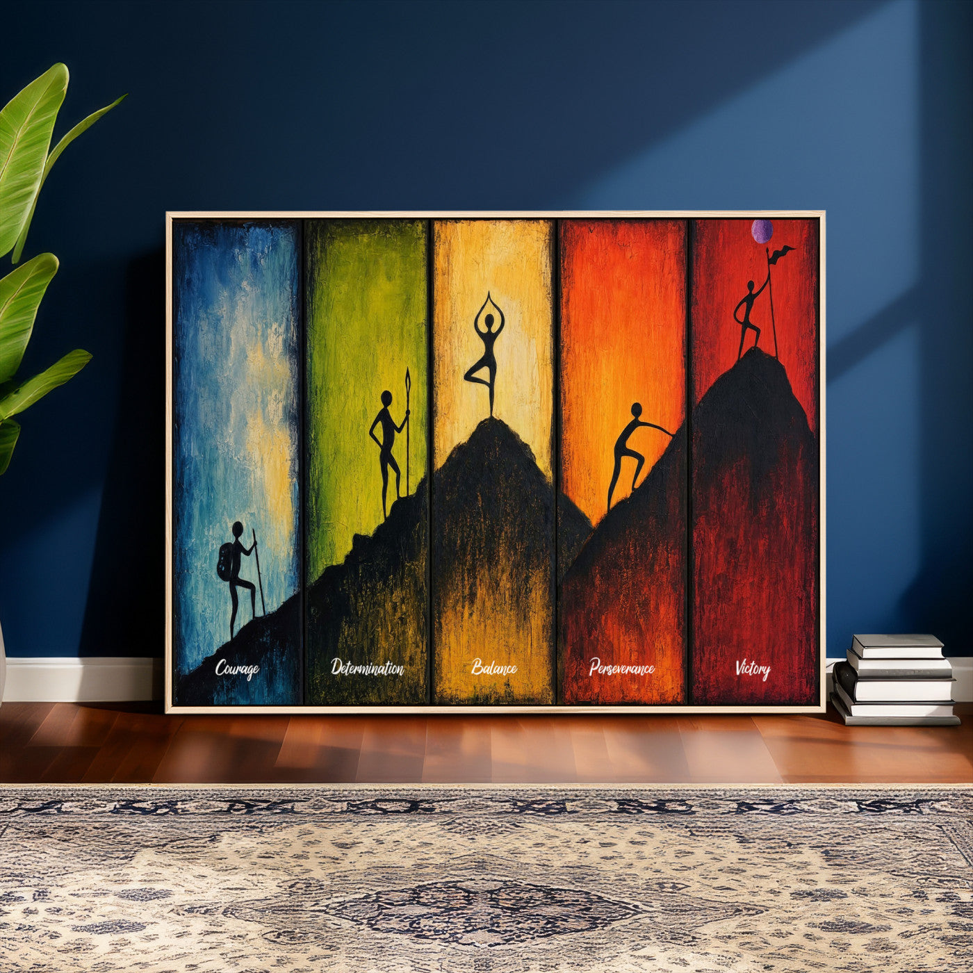 59418630-MGV-CV-36X24 - Success Journey Courage to Victory Wall Art Canvas Print - Motivational Office Decor